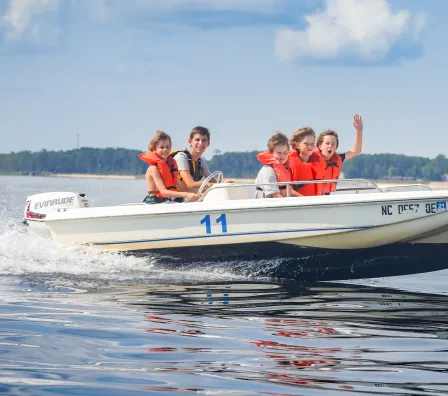 Motorboat at Camp Sea Gull