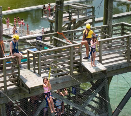 Aerial view of the top of the zipline