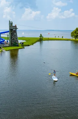 Seafarer waterfront with view of the slide