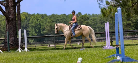 Girl on horseback at Camp Seafarer