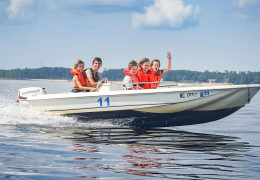 Motorboat at Camp Sea Gull